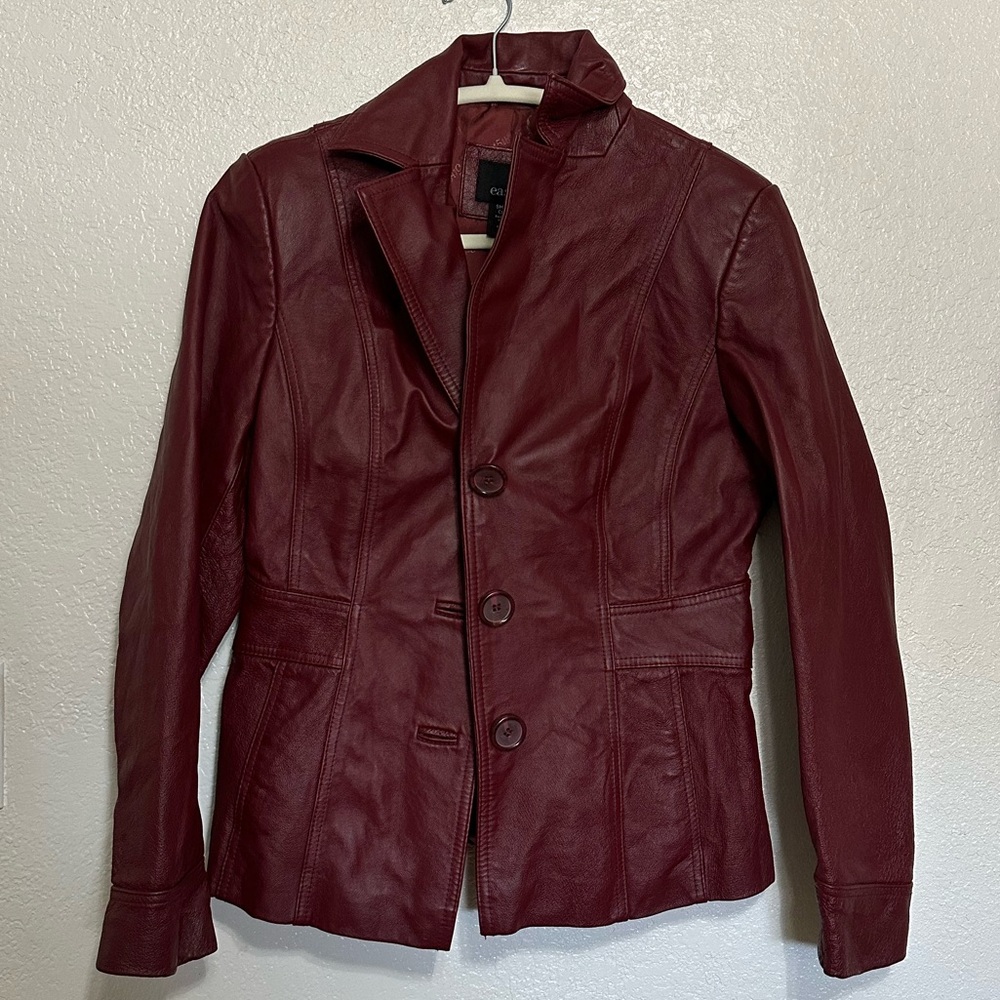 Women's Red Leather Jacket